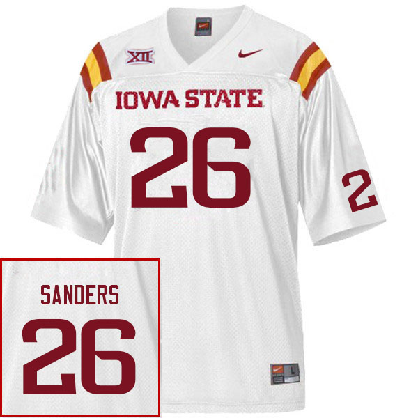Iowa State Cyclones Men's #26 Eli Sanders Nike NCAA Authentic White College Stitched Football Jersey BY42J64PJ